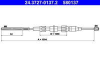 ATE 580137 - Cable de accionamiento, freno de estacionamiento