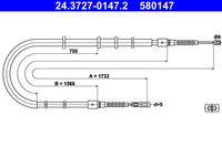 ATE 580147 - Cable de accionamiento, freno de estacionamiento