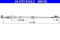 ATE 580152 - Cable de accionamiento, freno de estacionamiento