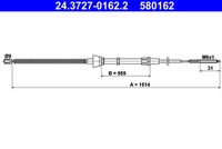 ATE 580162 - Lado de montaje: posterior<br>Lado de montaje: izquierda<br>Lado de montaje: derecha<br>Longitud 1/Longitud 2 [mm]: 1632/1123<br>