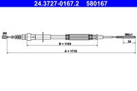 ATE 580167 - Cable de accionamiento, freno de estacionamiento