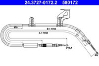 ATE 580172 - Cable de accionamiento, freno de estacionamiento