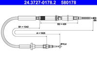 ATE 580178 - Cable de accionamiento, freno de estacionamiento