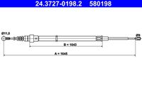 ATE 580198 - Cable de accionamiento, freno de estacionamiento