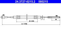 ATE 580215 - Cable de accionamiento, freno de estacionamiento