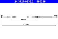 ATE 580236 - Cable de accionamiento, freno de estacionamiento