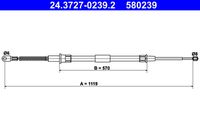 ATE 580239 - Cable de accionamiento, freno de estacionamiento