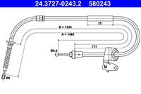 ATE 580243 - Cable de accionamiento, freno de estacionamiento