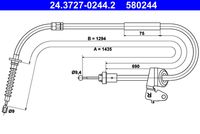 ATE 580244 - Cable de accionamiento, freno de estacionamiento