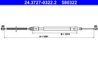 ATE 580322 - Cable de accionamiento, freno de estacionamiento