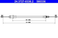 ATE 580336 - Cable de accionamiento, freno de estacionamiento