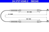 ATE 580340 - Cable de accionamiento, freno de estacionamiento