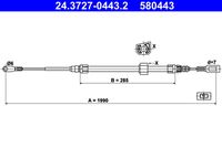 ATE 580443 - Distancia entre ejes [mm]: 3000<br>Número de piezas necesarias: 1<br>Lado de montaje: delante<br>Tipo de freno: Discos<br>Tipo de vehículo: LT 28<br>Longitud [mm]: 1435<br>