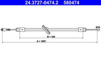 ATE 580474 - Cable de accionamiento, freno de estacionamiento