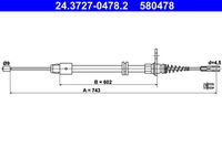 ATE 580478 - Cable de accionamiento, freno de estacionamiento