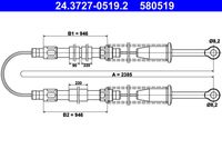 ATE 580519 - Cable de accionamiento, freno de estacionamiento