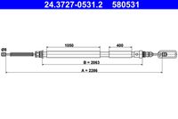 ATE 580531 - Cable de accionamiento, freno de estacionamiento