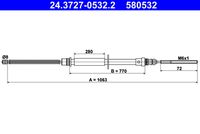 ATE 580532 - Cable de accionamiento, freno de estacionamiento