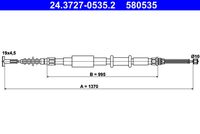 ATE 580535 - Cable de accionamiento, freno de estacionamiento