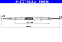 ATE 580536 - Cable de accionamiento, freno de estacionamiento