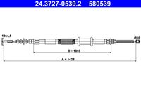 ATE 580539 - Cable de accionamiento, freno de estacionamiento