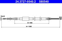 ATE 580540 - Cable de accionamiento, freno de estacionamiento