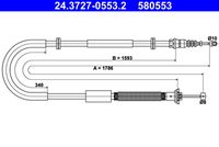 ATE 580553 - Cable de accionamiento, freno de estacionamiento