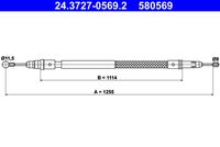 ATE 580569 - Cable de accionamiento, freno de estacionamiento