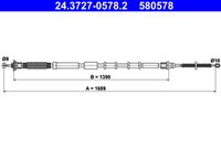 ATE 580578 - Cable de accionamiento, freno de estacionamiento