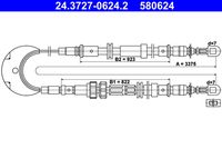 ATE 580624 - Lado de montaje: posterior<br>Tipo de freno: Discos<br>Long. 4 [mm]: 923<br>Peso [kg]: 0,92<br>Longitud 1 [mm]: 3375<br>Long. 3 [mm]: 1015<br>