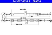 ATE 580634 - Lado de montaje: posterior<br>Longitud 1/Longitud 2 [mm]: 1627/1448+1575/1398<br>