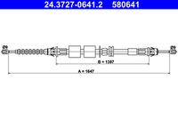 ATE 580641 - año construcción desde: 10/1996<br>Número de piezas necesarias: 2<br>Lado de montaje: posterior<br>Tipo de freno: Tambor<br>Longitud [mm]: 1611<br>