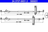 ATE 580651 - Cable de accionamiento, freno de estacionamiento