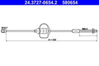 ATE 580654 - Cable de accionamiento, freno de estacionamiento