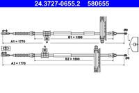 ATE 580655 - Cable de accionamiento, freno de estacionamiento