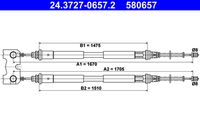 ATE 580657 - Cable de accionamiento, freno de estacionamiento