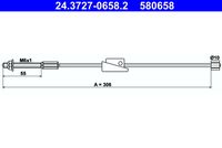 ATE 580658 - Cable de accionamiento, freno de estacionamiento