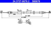 ATE 580676 - Cable de accionamiento, freno de estacionamiento