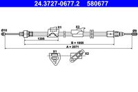 ATE 580677 - Cable de accionamiento, freno de estacionamiento