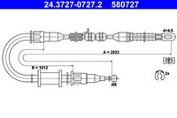 ATE 580727 - Cable de accionamiento, freno de estacionamiento