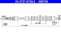 ATE 580729 - Cable de accionamiento, freno de estacionamiento