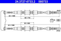 ATE 580733 - Cable de accionamiento, freno de estacionamiento