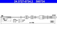 ATE 580734 - Cable de accionamiento, freno de estacionamiento