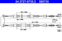 ATE 580735 - Cable de accionamiento, freno de estacionamiento