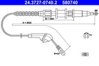 ATE 580740 - Cable de accionamiento, freno de estacionamiento