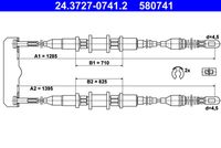 ATE 24.3727-0741.2 - Cable de accionamiento, freno de estacionamiento