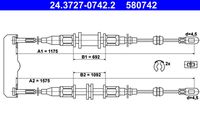 ATE 580742 - Cable de accionamiento, freno de estacionamiento