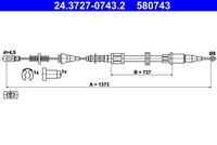 ATE 580743 - Lado de montaje: posterior<br>Lado de montaje: derecha<br>Longitud [mm]: 1078<br>