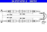 ATE 580761 - Cable de accionamiento, freno de estacionamiento