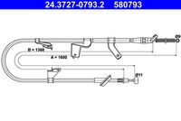 ATE 580793 - Cable de accionamiento, freno de estacionamiento